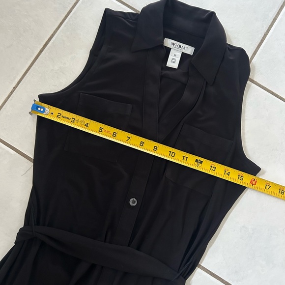 White House Black Market Black Sleeveless Button-Front Dress - Picture 5 of 9